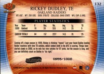 2000 Collector's Edge Masters - HoloSilver #132 Rickey Dudley Back