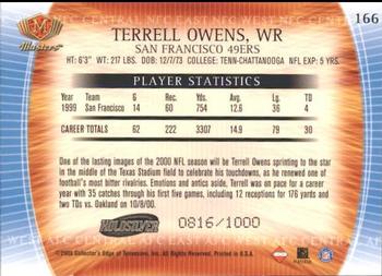 2000 Collector's Edge Masters - HoloSilver #166 Terrell Owens Back
