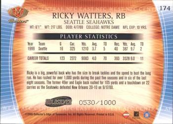 2000 Collector's Edge Masters - HoloSilver #174 Ricky Watters Back