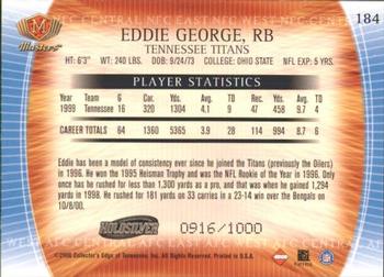 2000 Collector's Edge Masters - HoloSilver #184 Eddie George Back