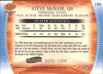 2000 Collector's Edge Masters - HoloSilver #186 Steve McNair Back