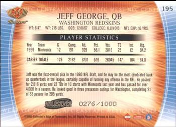 2000 Collector's Edge Masters - HoloSilver #195 Jeff George Back