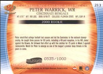 2000 Collector's Edge Masters - HoloSilver #213 Peter Warrick Back