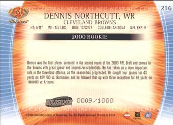 2000 Collector's Edge Masters - HoloSilver #216 Dennis Northcutt Back