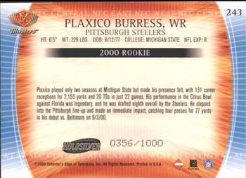2000 Collector's Edge Masters - HoloSilver #243 Plaxico Burress Back