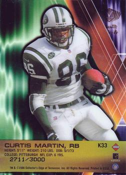 2000 Collector's Edge Masters - K-Klub #K33 Curtis Martin Back