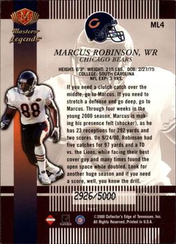 2000 Collector's Edge Masters - Legends #ML4 Marcus Robinson Back