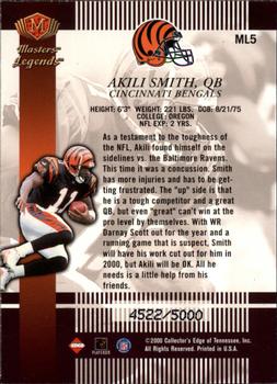 2000 Collector's Edge Masters - Legends #ML5 Akili Smith Back