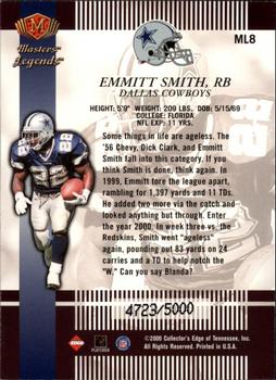 2000 Collector's Edge Masters - Legends #ML8 Emmitt Smith Back