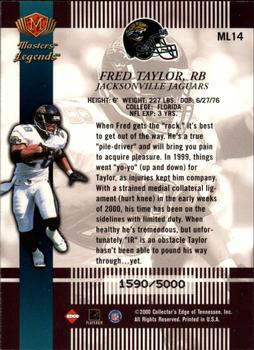 2000 Collector's Edge Masters - Legends #ML14 Fred Taylor Back