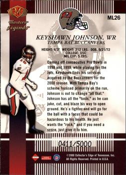 2000 Collector's Edge Masters - Legends #ML26 Keyshawn Johnson Back