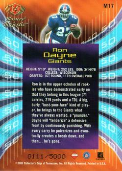 2000 Collector's Edge Masters - Majestic #M17 Ron Dayne Back