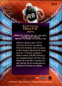 2000 Collector's Edge Masters - Majestic #M19 Anthony Becht Back