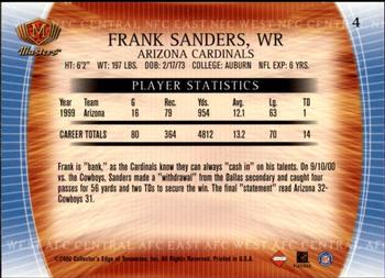 2000 Collector's Edge Masters - Retail #4 Frank Sanders Back