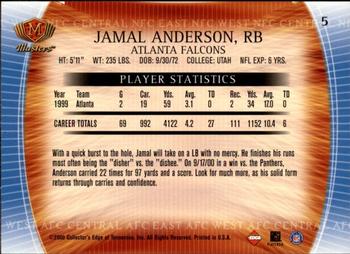 2000 Collector's Edge Masters - Retail #5 Jamal Anderson Back