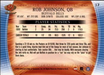 2000 Collector's Edge Masters - Retail #17 Rob Johnson Back