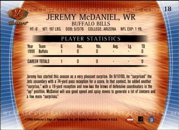 2000 Collector's Edge Masters - Retail #18 Jeremy McDaniel Back