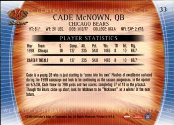 2000 Collector's Edge Masters - Retail #33 Cade McNown Back