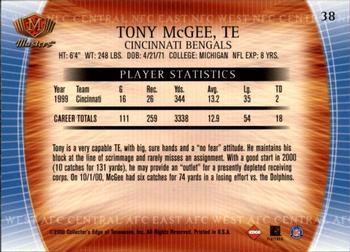 2000 Collector's Edge Masters - Retail #38 Tony McGee Back