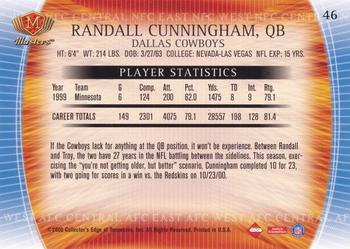 2000 Collector's Edge Masters - Retail #46 Randall Cunningham Back