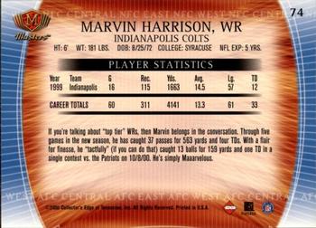 2000 Collector's Edge Masters - Retail #74 Marvin Harrison Back