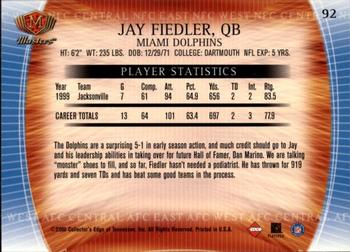 2000 Collector's Edge Masters - Retail #92 Jay Fiedler Back