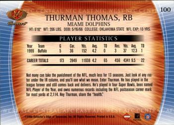 2000 Collector's Edge Masters - Retail #100 Thurman Thomas Back