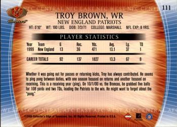 2000 Collector's Edge Masters - Retail #111 Troy Brown Back