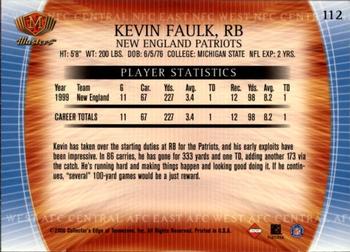 2000 Collector's Edge Masters - Retail #112 Kevin Faulk Back
