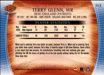 2000 Collector's Edge Masters - Retail #113 Terry Glenn Back