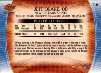 2000 Collector's Edge Masters - Retail #116 Jeff Blake Back
