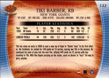 2000 Collector's Edge Masters - Retail #122 Tiki Barber Back