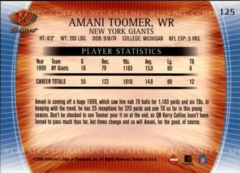 2000 Collector's Edge Masters - Retail #125 Amani Toomer Back