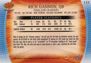 2000 Collector's Edge Masters - Retail #133 Rich Gannon Back