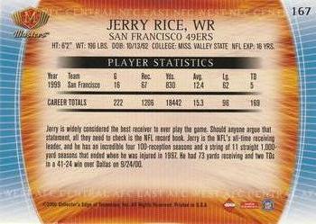 2000 Collector's Edge Masters - Retail #167 Jerry Rice Back
