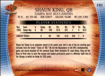 2000 Collector's Edge Masters - Retail #181 Shaun King Back