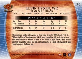 2000 Collector's Edge Masters - Retail #183 Kevin Dyson Back