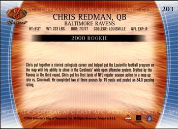 2000 Collector's Edge Masters - Retail #203 Chris Redman Back