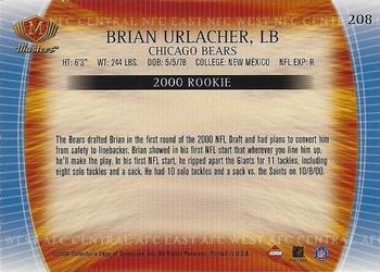 2000 Collector's Edge Masters - Retail #208 Brian Urlacher Back