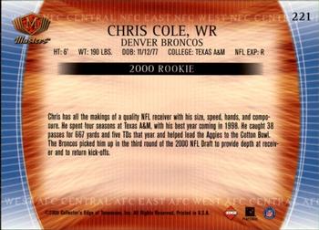 2000 Collector's Edge Masters - Retail #221 Chris Cole Back