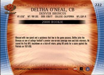 2000 Collector's Edge Masters - Retail #222 Deltha O'Neal Back
