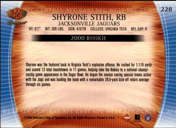2000 Collector's Edge Masters - Retail #228 Shyrone Stith Back