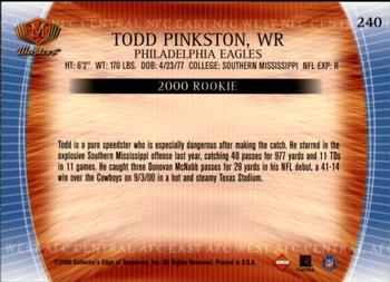2000 Collector's Edge Masters - Retail #240 Todd Pinkston Back