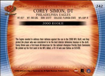 2000 Collector's Edge Masters - Retail #242 Corey Simon Back