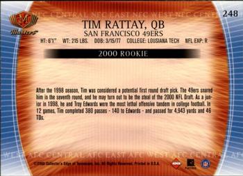 2000 Collector's Edge Masters - Retail #248 Tim Rattay Back