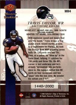 2000 Collector's Edge Masters - Rookie Masters #MR4 Travis Taylor Back