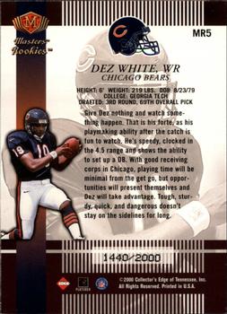 2000 Collector's Edge Masters - Rookie Masters #MR5 Dez White Back