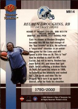 2000 Collector's Edge Masters - Rookie Masters #MR14 Reuben Droughns Back
