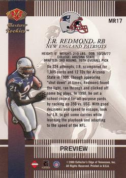 2000 Collector's Edge Masters - Rookie Masters #MR17 J.R. Redmond Back