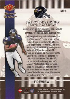 2000 Collector's Edge Masters - Rookie Masters Previews #MR4 Travis Taylor Back